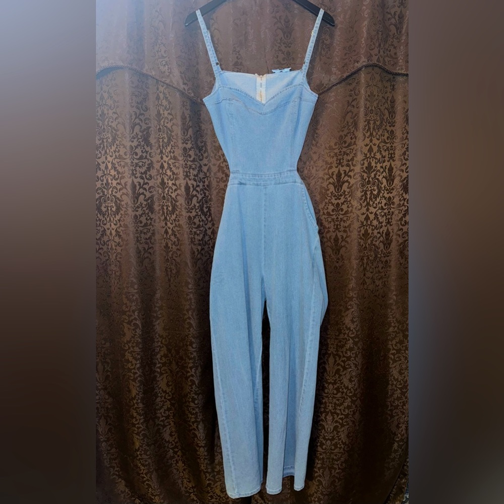 Blue Blush Denim Jumpsuit